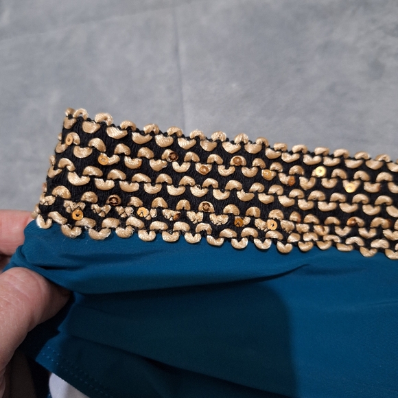 NWOT High Waist Bikini Bottom Teal - Picture 2 of 5